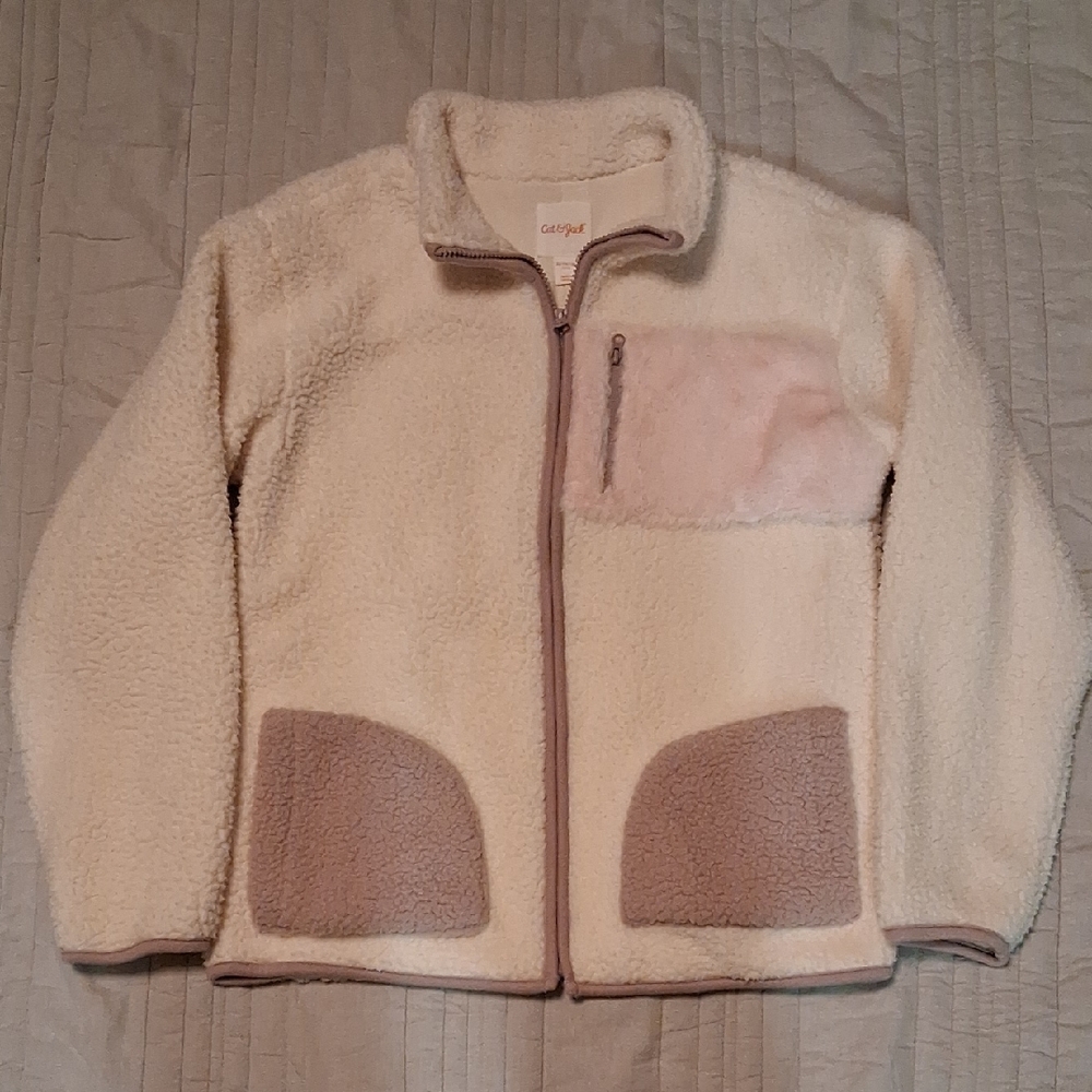Cat & Jack Cream and Tan Kids Puffer Jacket